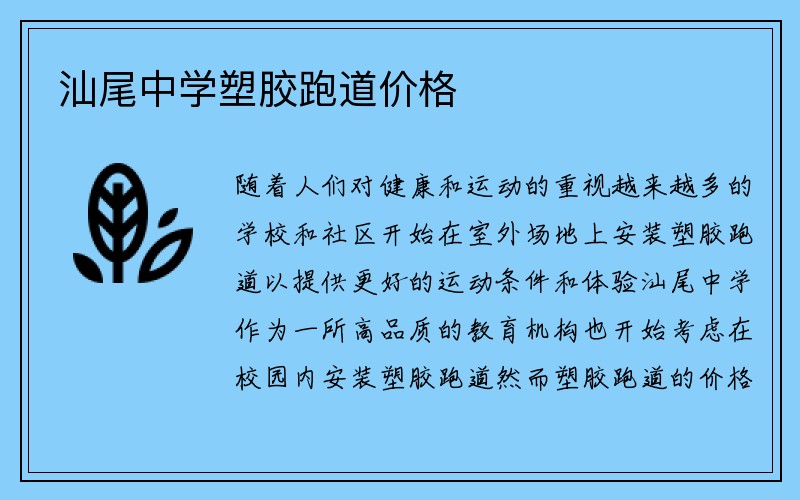 汕尾中学塑胶跑道价格