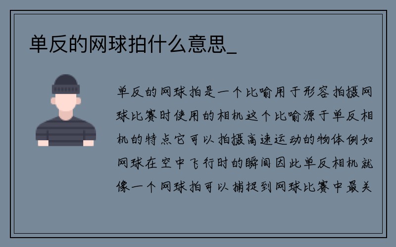 单反的网球拍什么意思_