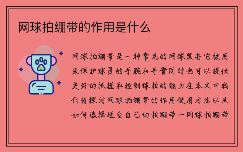 网球拍绷带的作用是什么