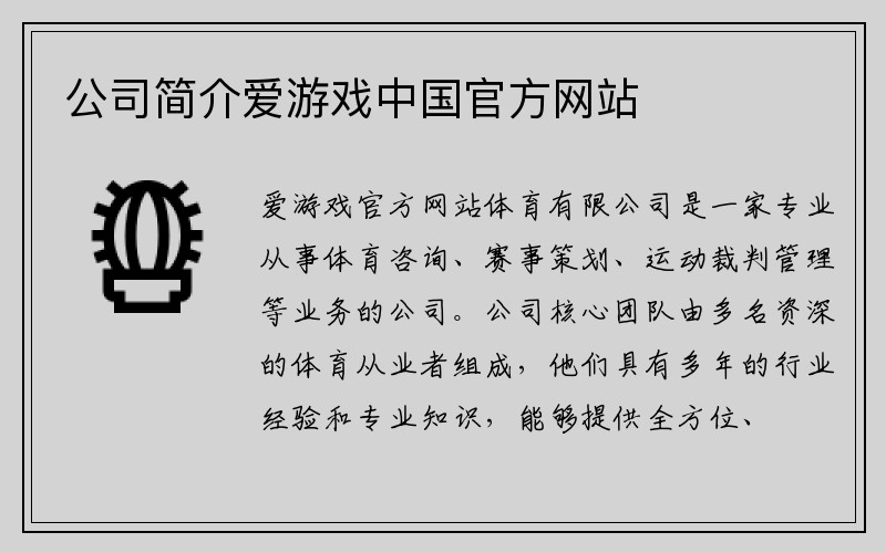 公司简介爱游戏中国官方网站